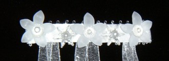 Flowers & Organza Barette detail