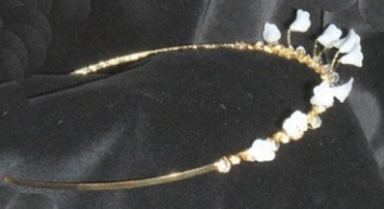 Frosted Lilies tiara side view