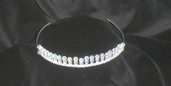 Front view Iridescent Triple Bubble Tiara