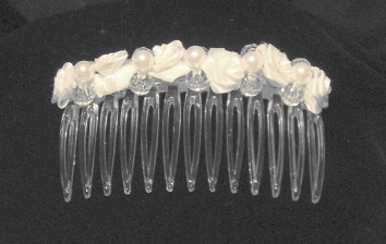 Roses & Crystal hair comb