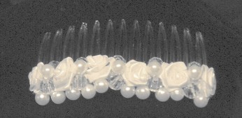 Roses & Crystal hair comb detail
