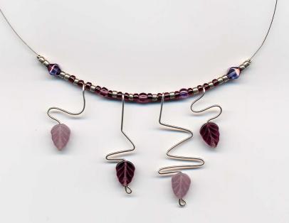 "Amethyst Leaf" Necklace detail