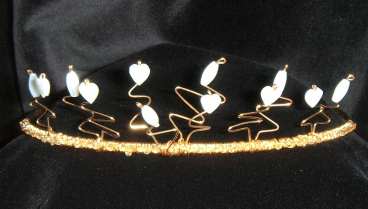 Mother of Pearl hearts and oat shaped beads on "squiggles"