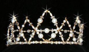 Pearl & crystal bead crown shape